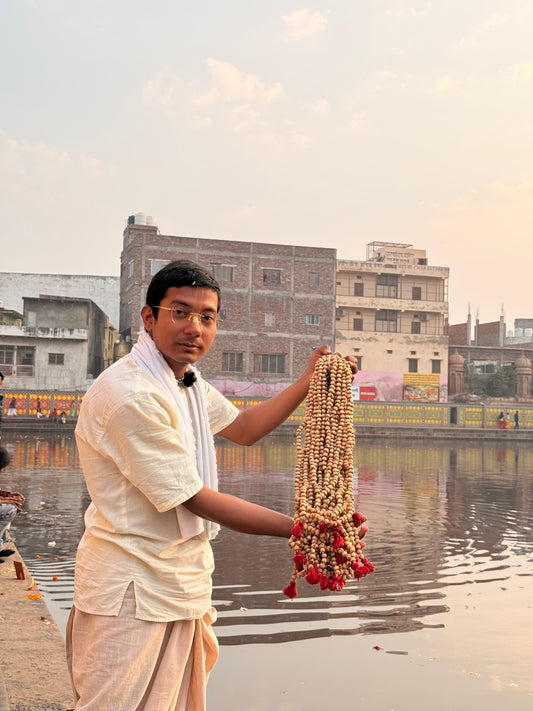 (Radhakund Prasadi)108+1 Orginal Tulsi Beads Japa Mala 10,12mm