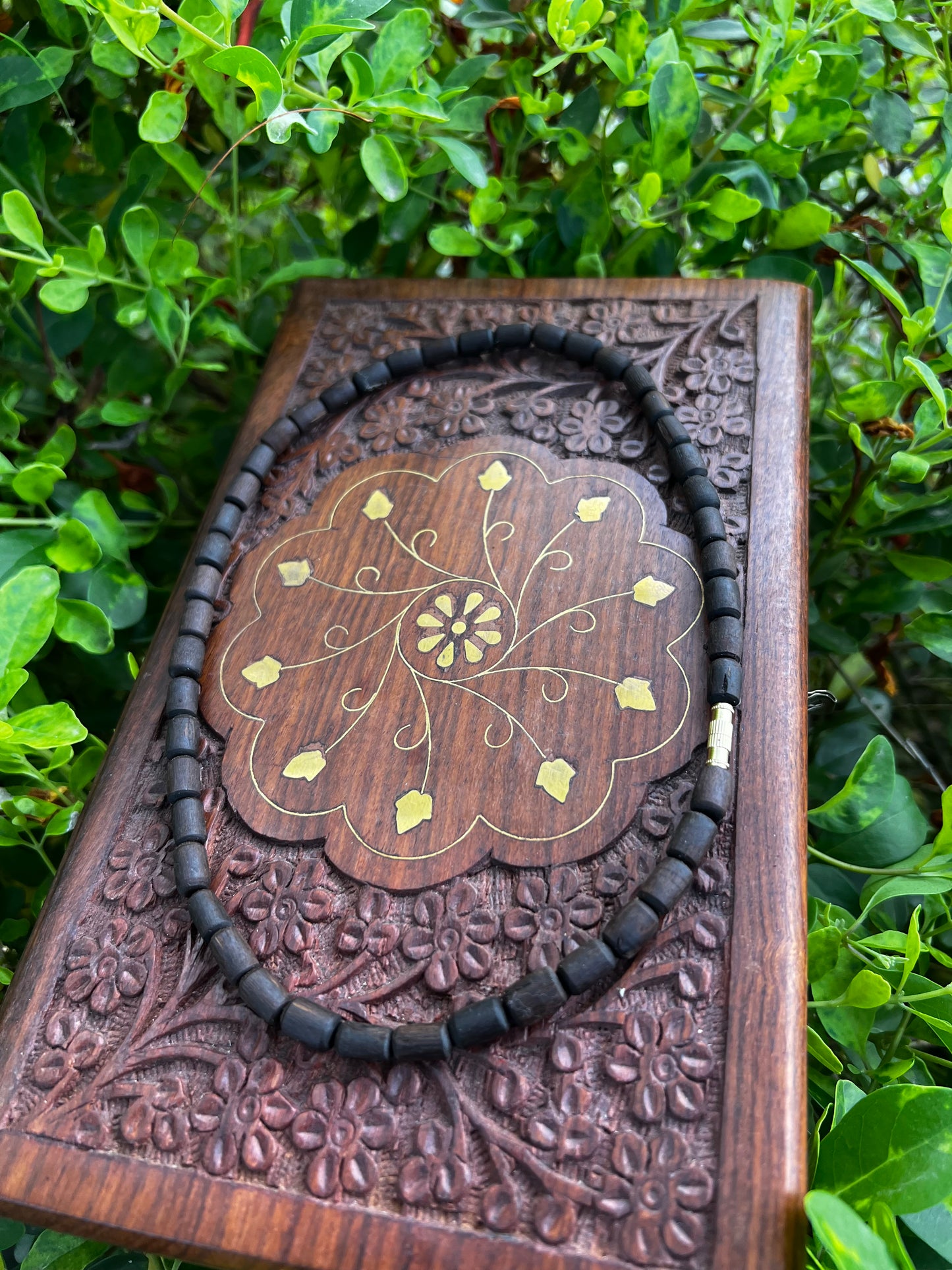 1 Round Long Beads Black Tulsi Kanthi Ghee dip original Kanthi