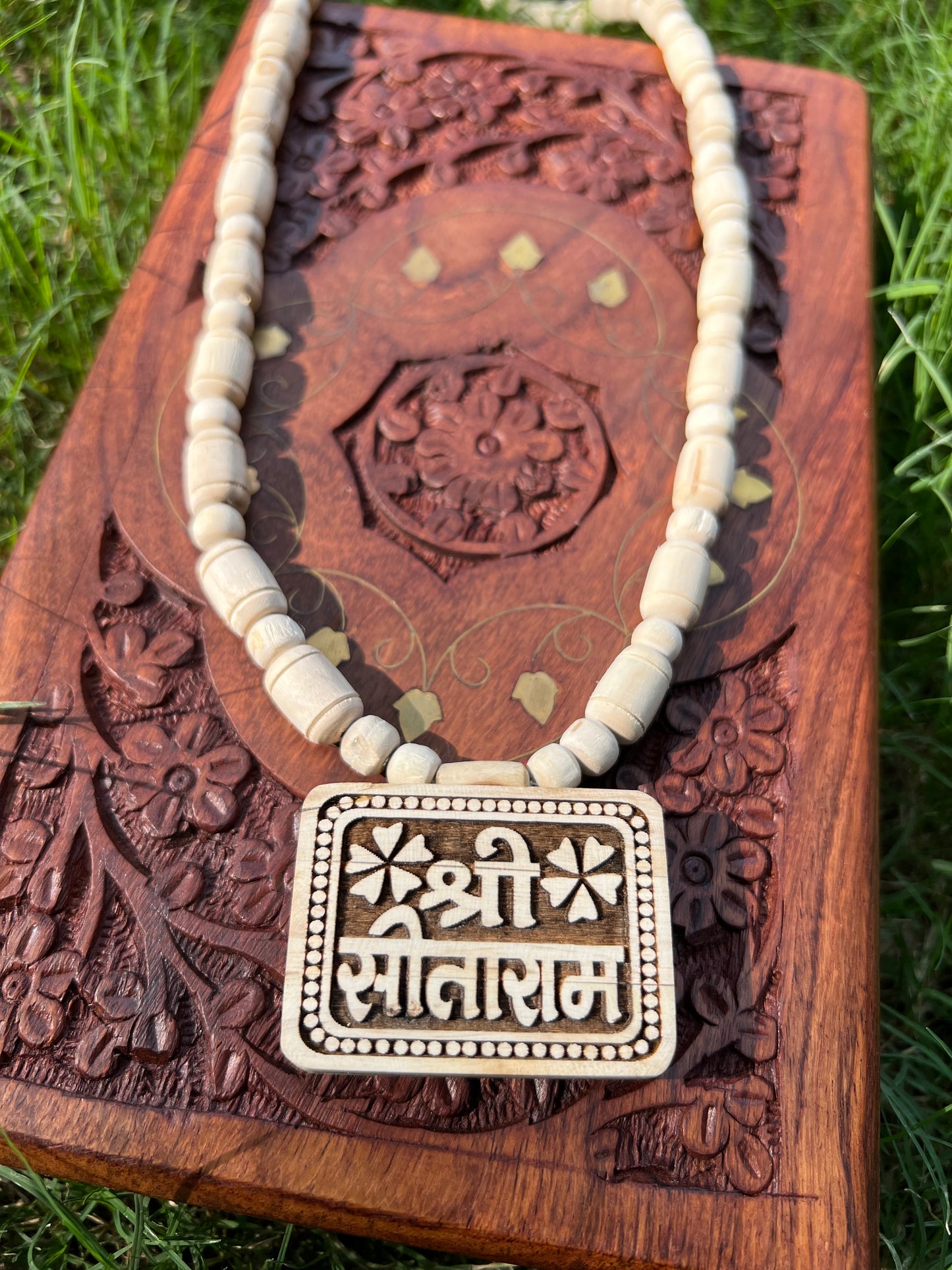 Shri Sitaram Original Tulsi Locket & Tulsi Mala (24inch)