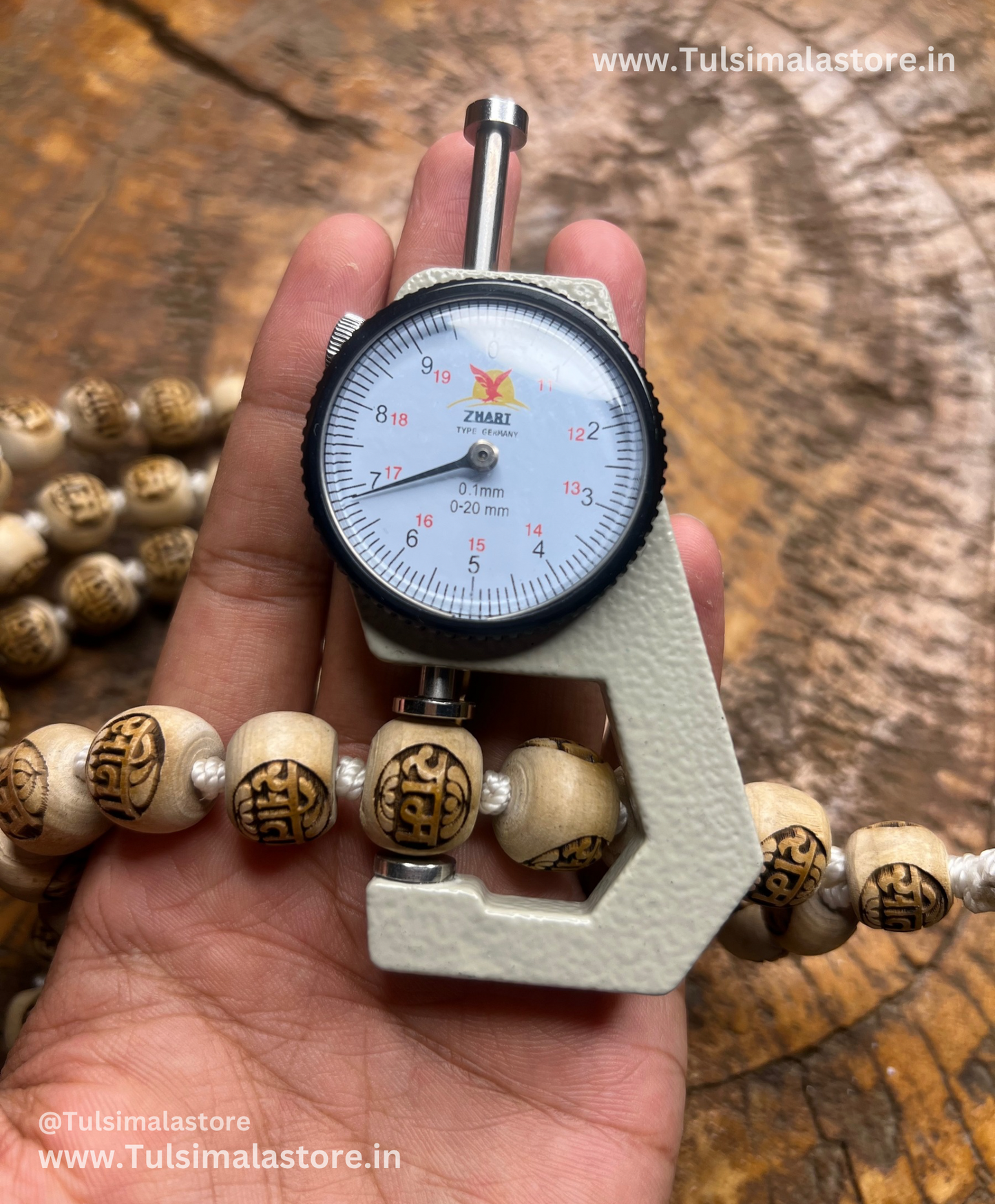 108+1 Tulsi Sitaram Beads Japa Mala Tulsi Beads (16,17mm)