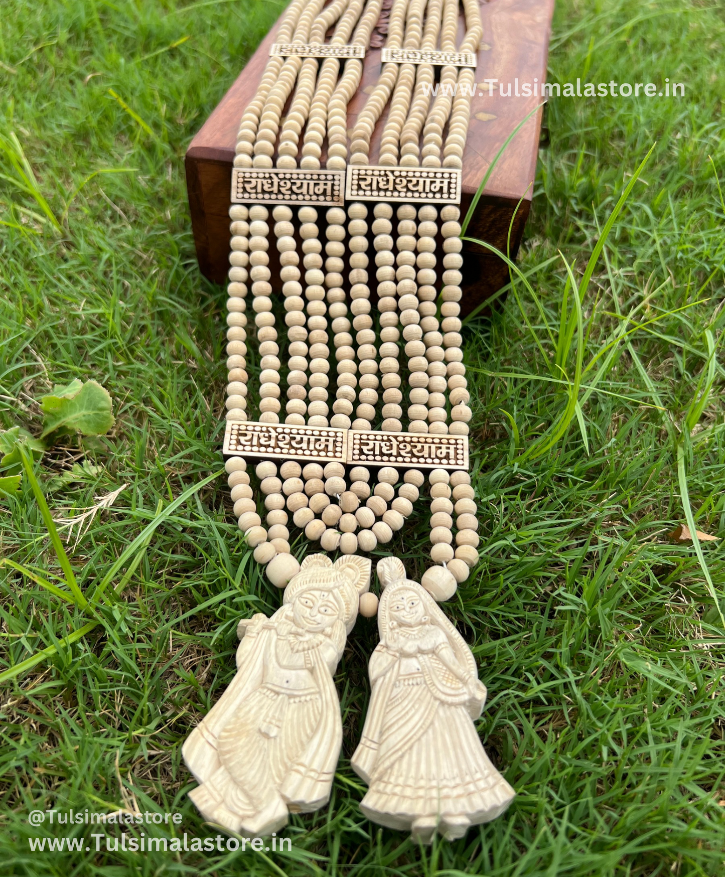 Radhakrishna Handcrafted Tulsi Locket & Panch Mala Haar original tulsi beads