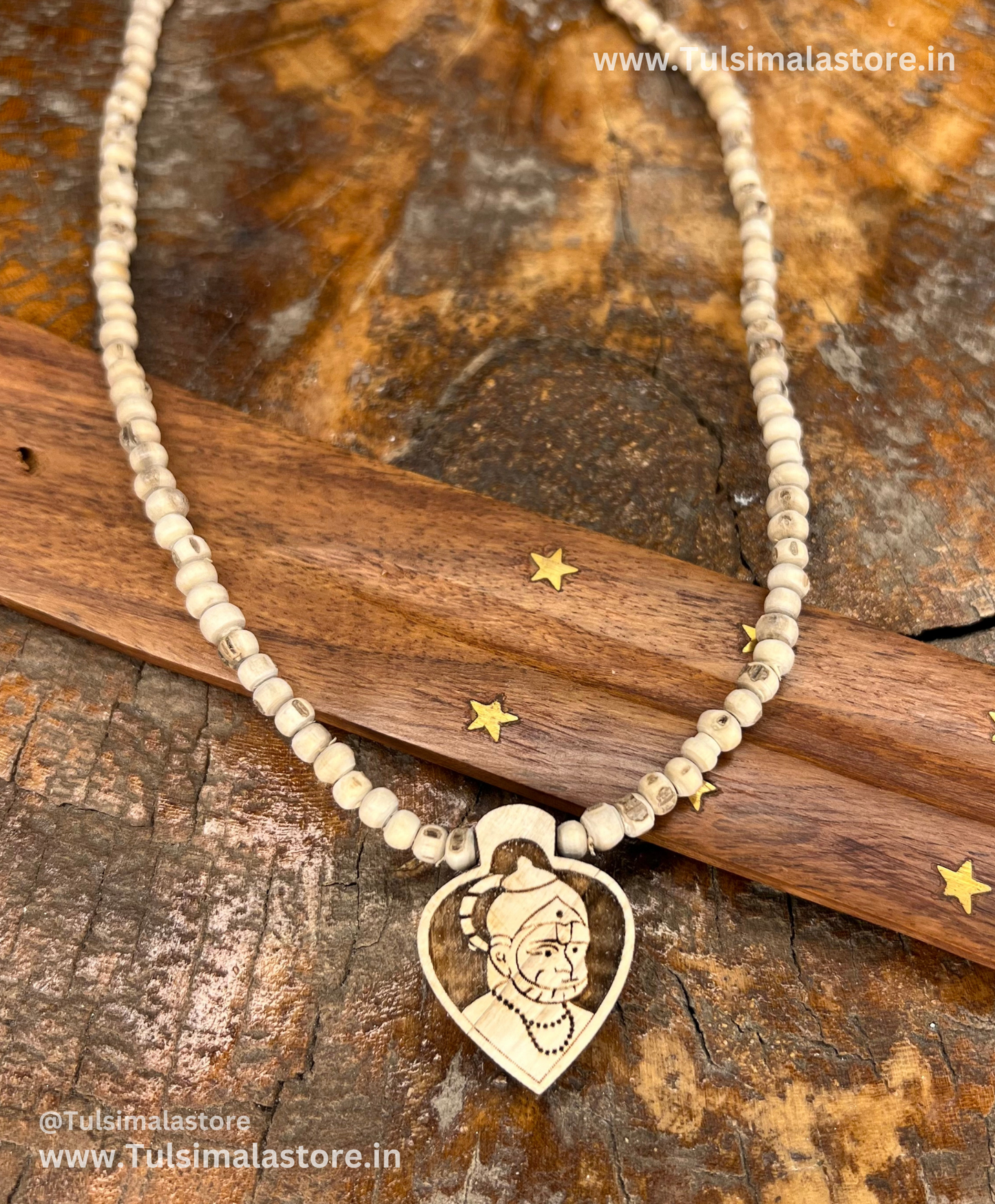 Pure Tulsi Mala with Hanuman Ji Locket – Original Tulsi Beads and Tulsi Locket Handmade in Vrindavan