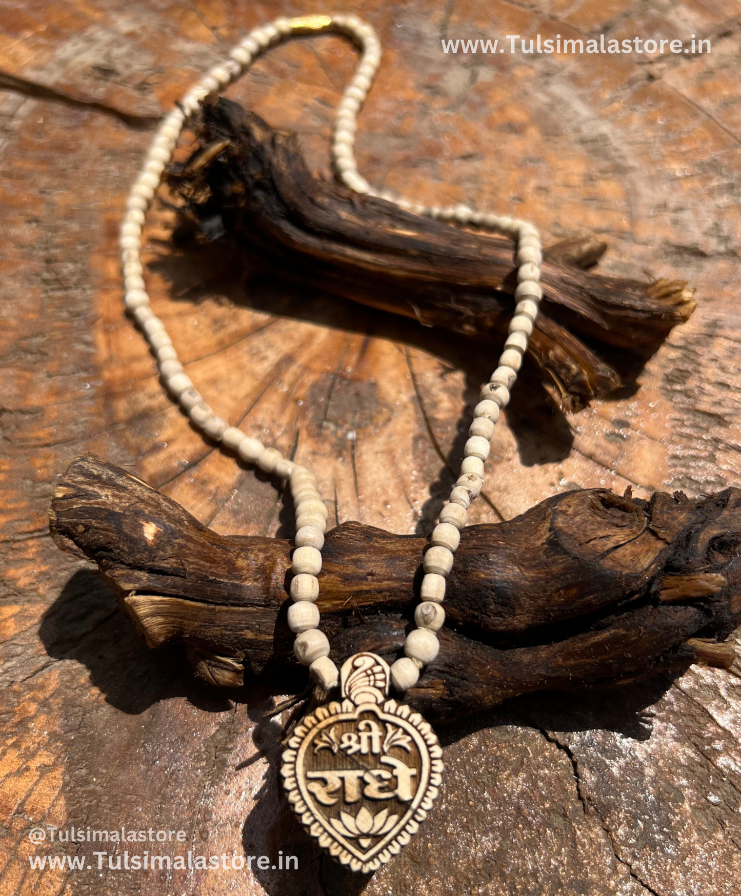 Shri Radhe Tulsi Locket & Round Tulsi Beads Kanthi Mala