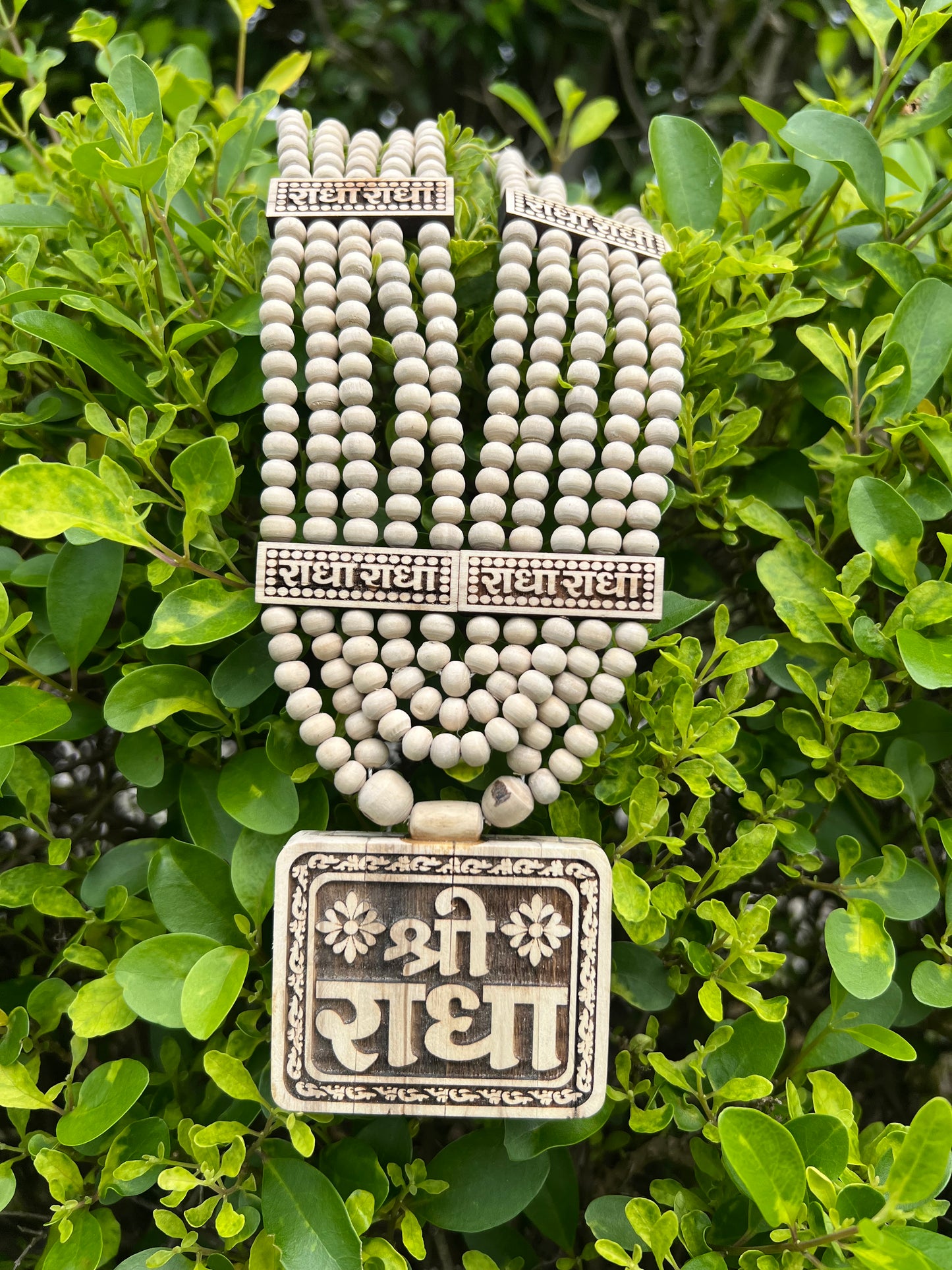 Tulsi Panch Mala with Tulsi Shri Radha Locket | Original Tulsi Mala from Vrindavan