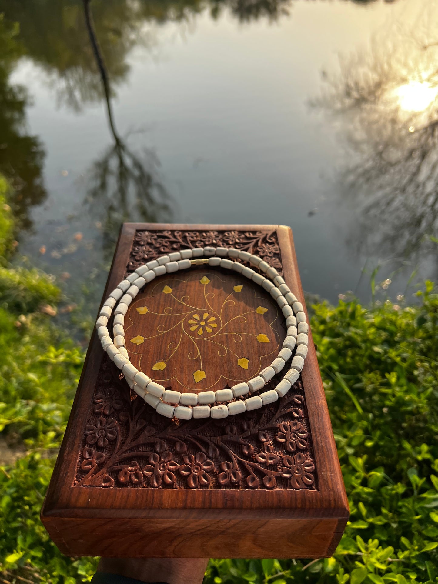 2 Round Long Beads Kanthi Mala Original Tulsi Kanthi