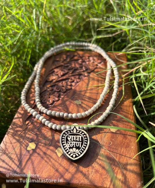 Original Tulsi Kanthi Mala 2 Round Shri Radharaman Tulsi Locket And Kanthi Mala