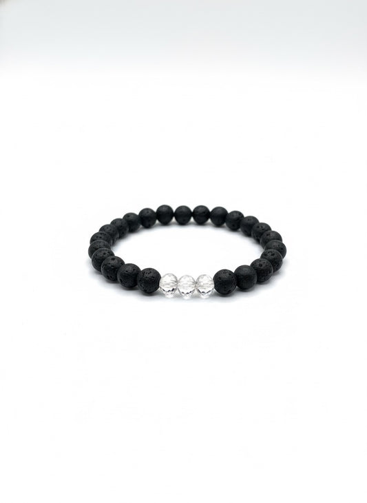 Lava Rock Natural Basalt Stone Bracelet – Grounding, Energy & Protection