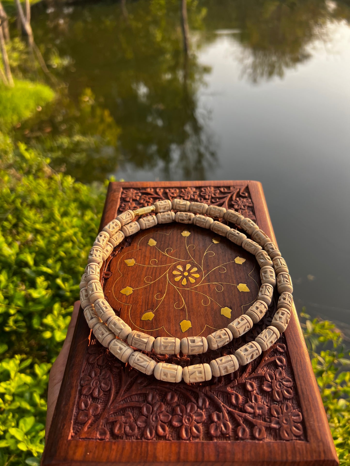 2 Round Ram Name Handcarts Beads Original Tulsi Handmade Big Size