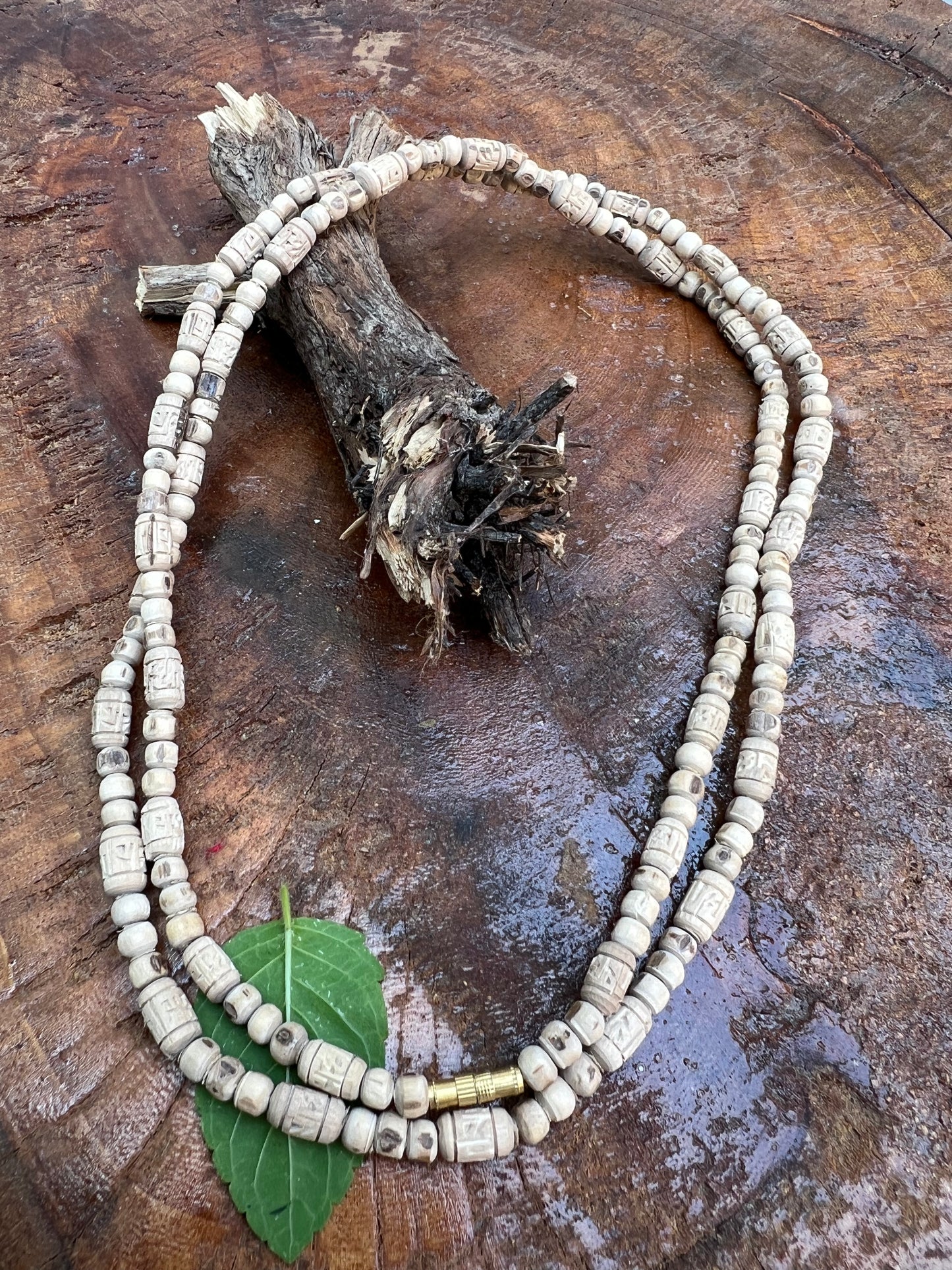 2 Round Radha Name Handmade Tulsi Mala