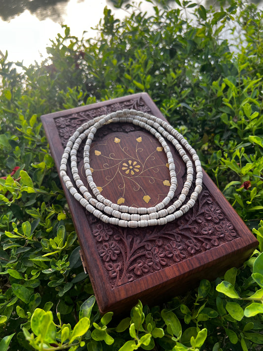 3 Round Long Tulsi Beads Kanthi Kanthi Mala Line Beads design