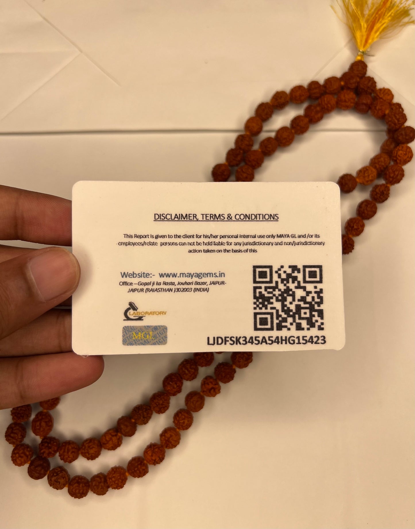 5 Mukhi Natural Rudraksh Mala 6.5mm Rudraksh With Lab Tested Certificate