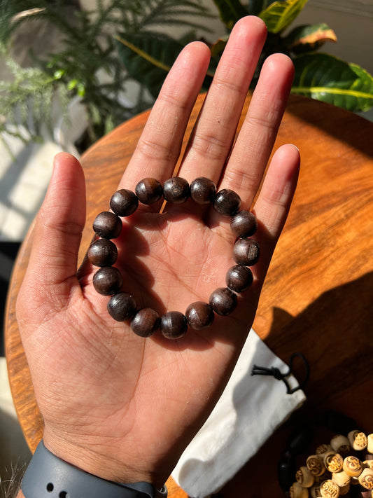 Tulsi Bracelet Black Tulsi Beads  Elastic Strong Thread