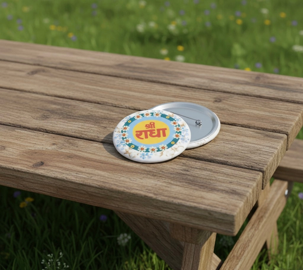 Shree Radha holy name pin badge - TULSIMALASTORE