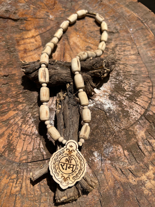 Shree Ram Tulsi Locket & Long Beads Tulsi Mala (22inch)
