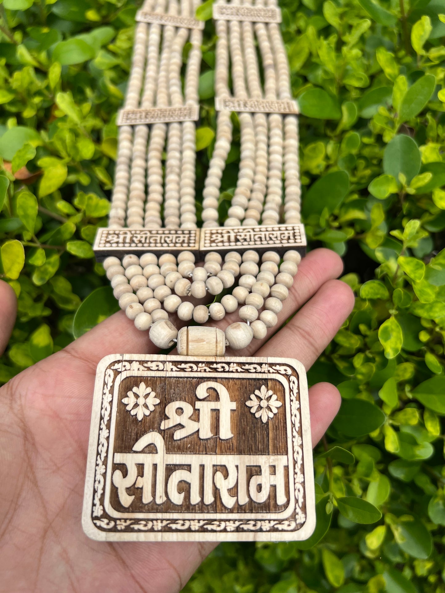 Tulsi Panch Mala with Shri Sitaram Tulsi Locket | Original Tulsi Mala from Vrindavan