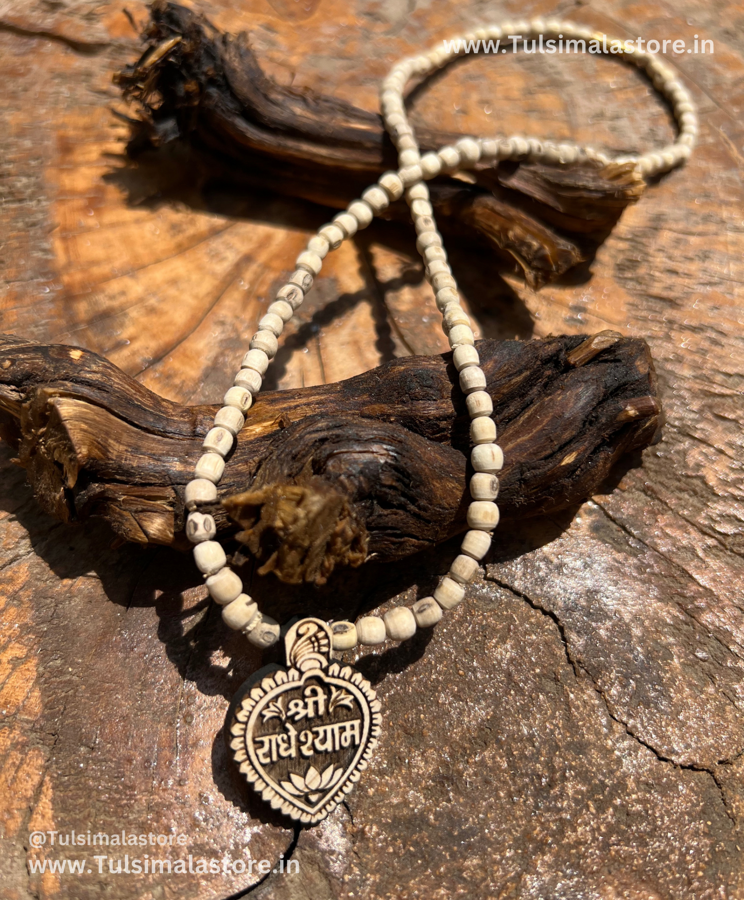 Shri Radheshyam Tulsi Locket & Round Tulsi Beads Kanthi Mala