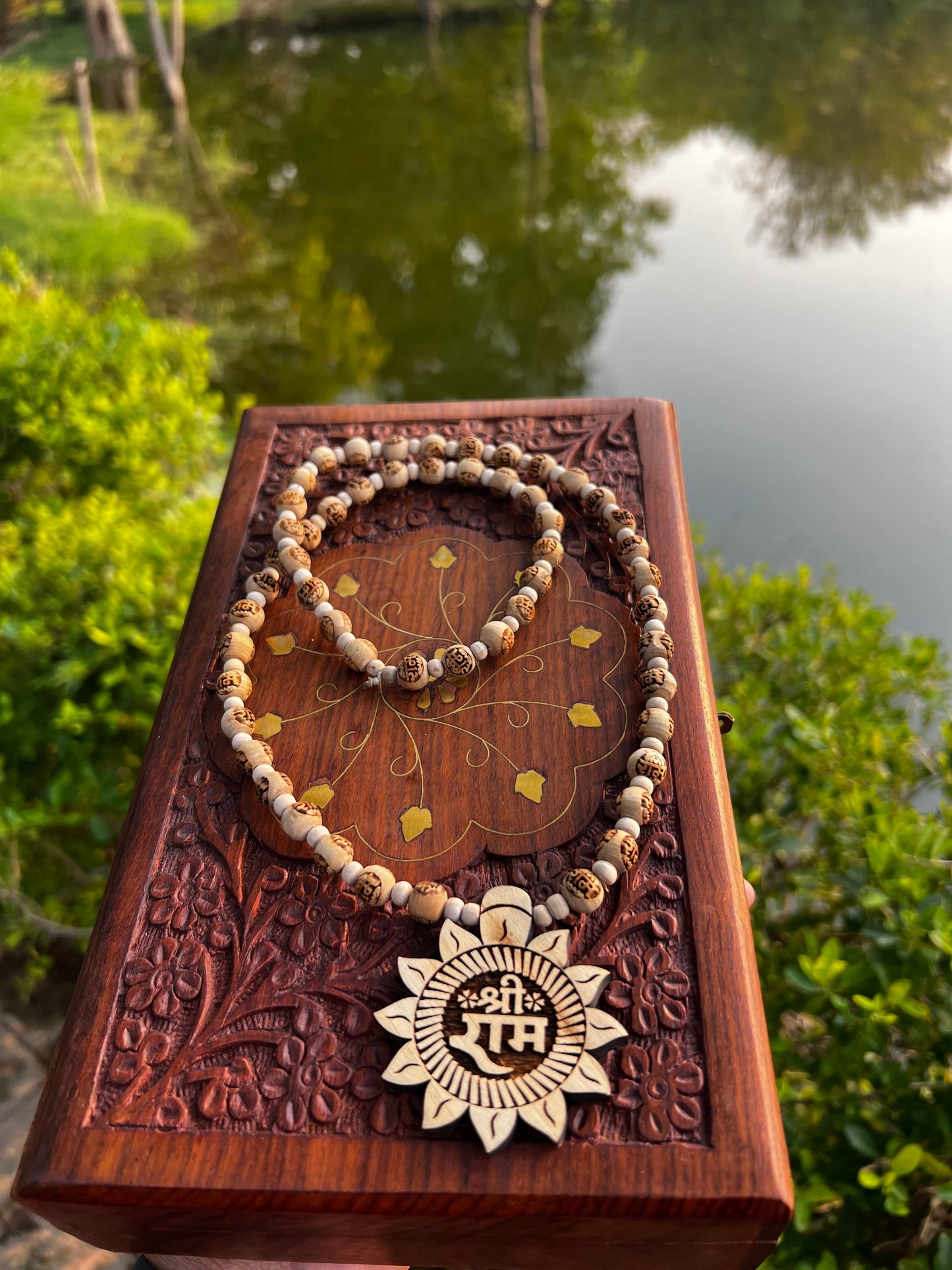 Tulsi Shri Ram Name Locket & Ram Name Beads Tulsi Mala