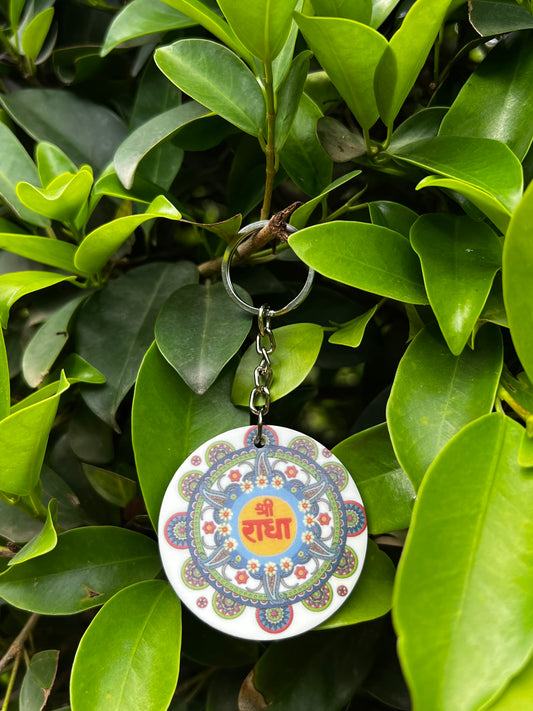 5 Piece Shree Radha Name Keychain PVC Rubber Keychain