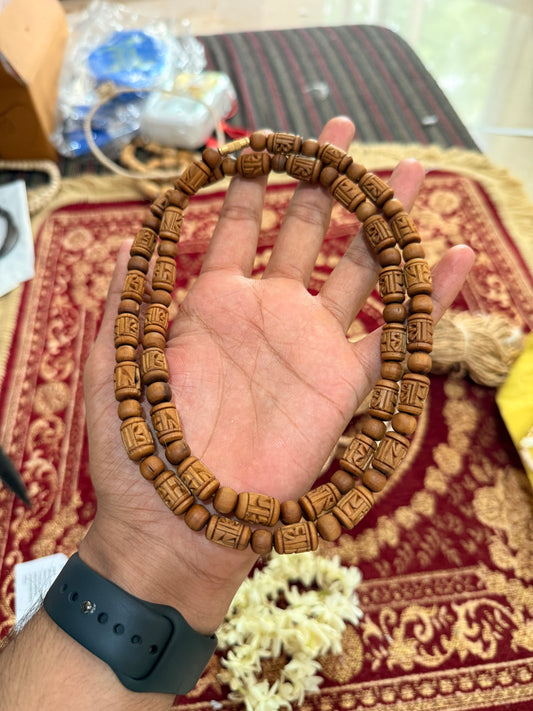 Prasadi Tulsi Kanthi Mala 2 Round Brown Beads Radha & Round Beads Original Tulsi Beads