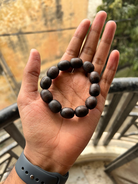 Big size big beads black tulsi bracelet 14,15mm