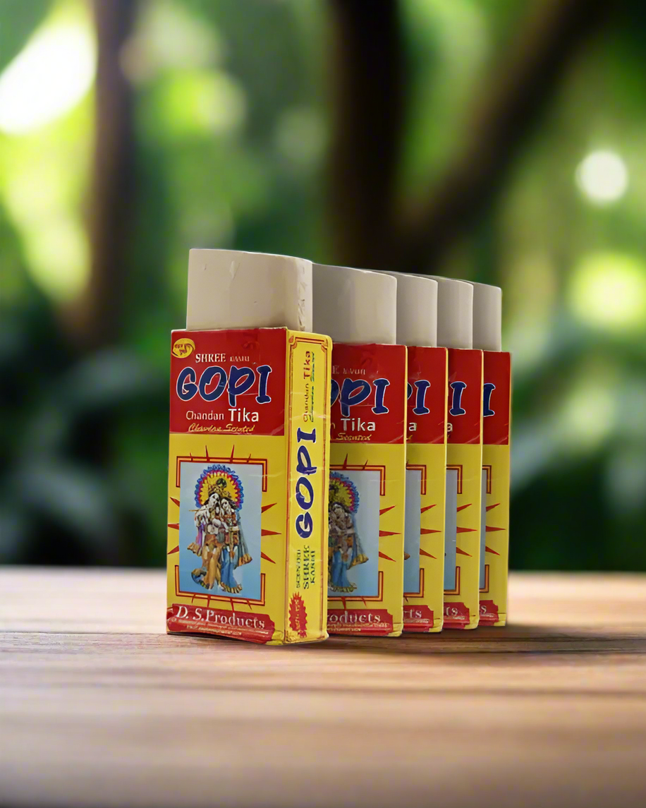 Natural Scented Gopi Chandan Stone Tilak || ISKCON Gopi Tilak (70g, Pack of 5)