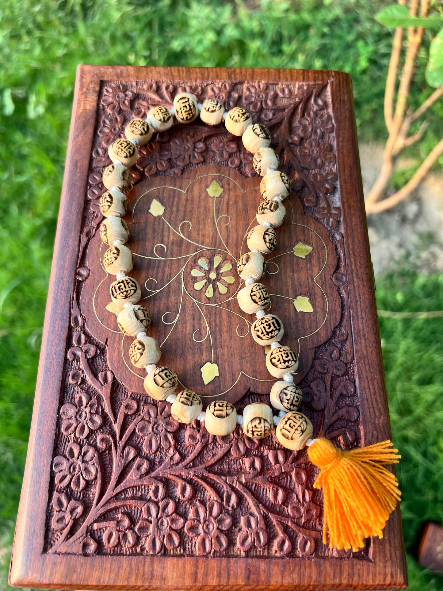 27+1 Tulsi Beads Radha Name Orginal Tulsi Japa Mala