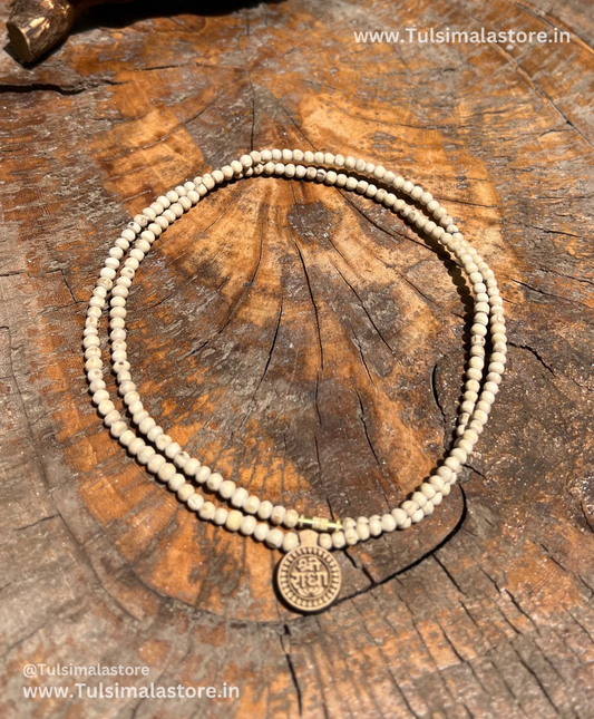 Radha Name 2 Round Kanthi Mala Round Tulsi Beads & Locket also Made By Tulsi