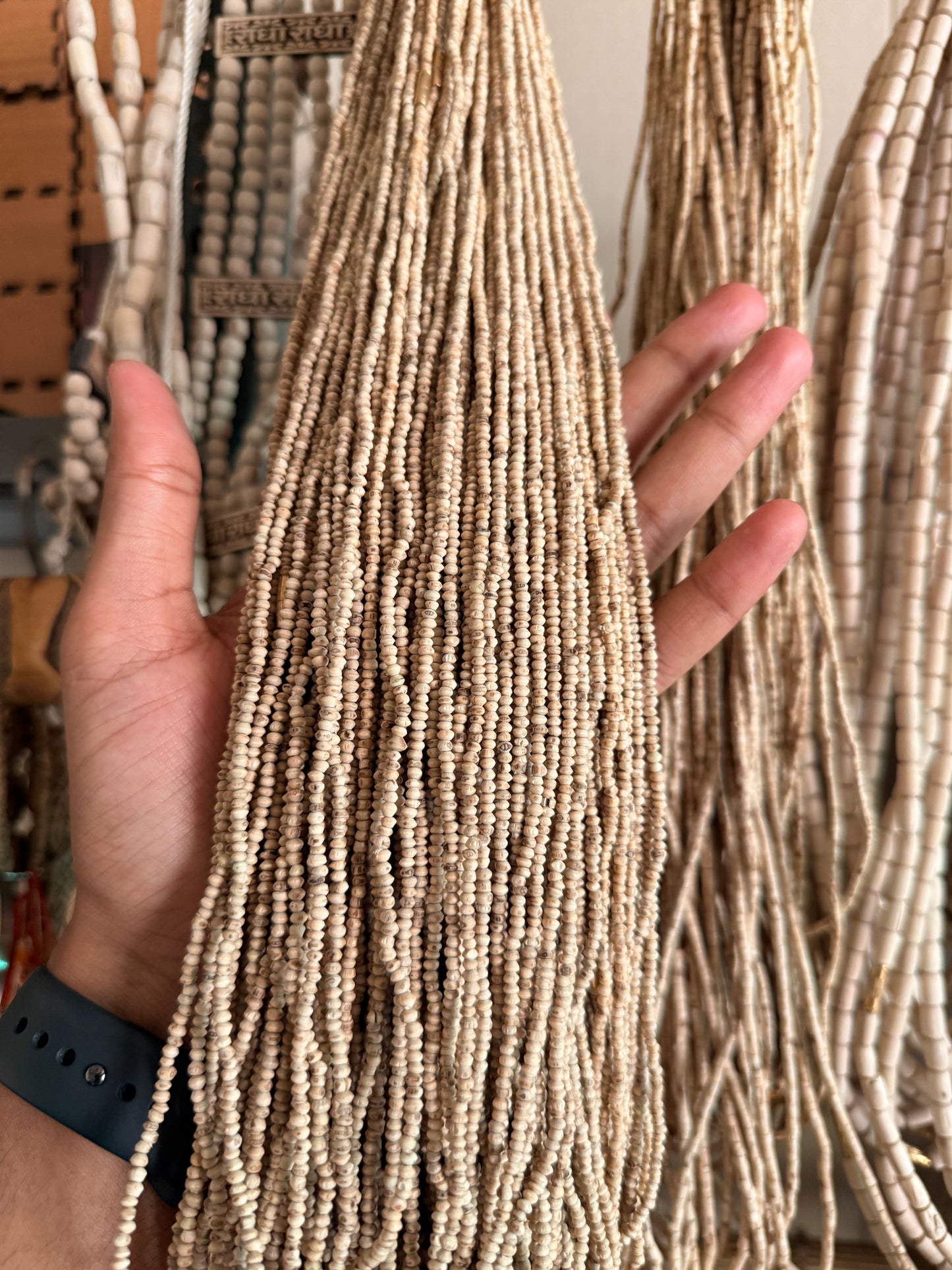 2 Round Small Beads Original Tulsi Kanthi Mala Barik Beads