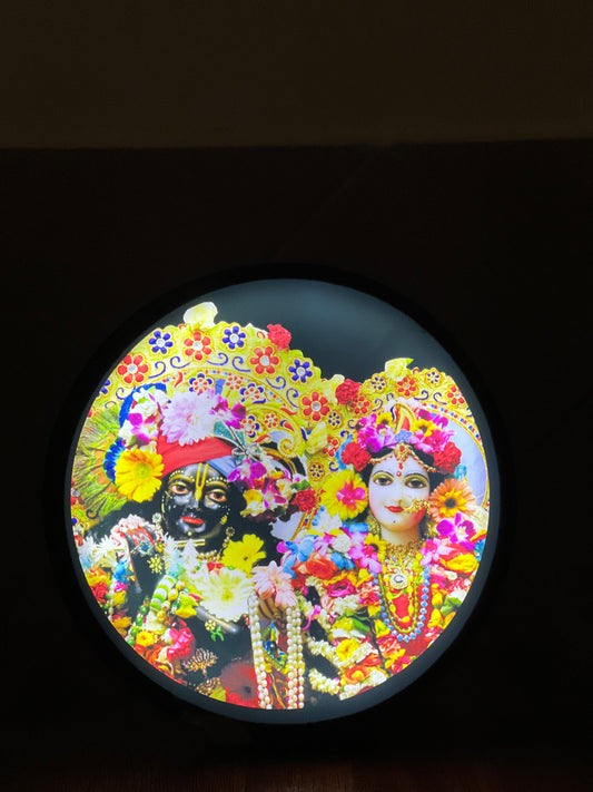 Radha Shyaam Sundar ji Table Round Led Frame 5.5inch