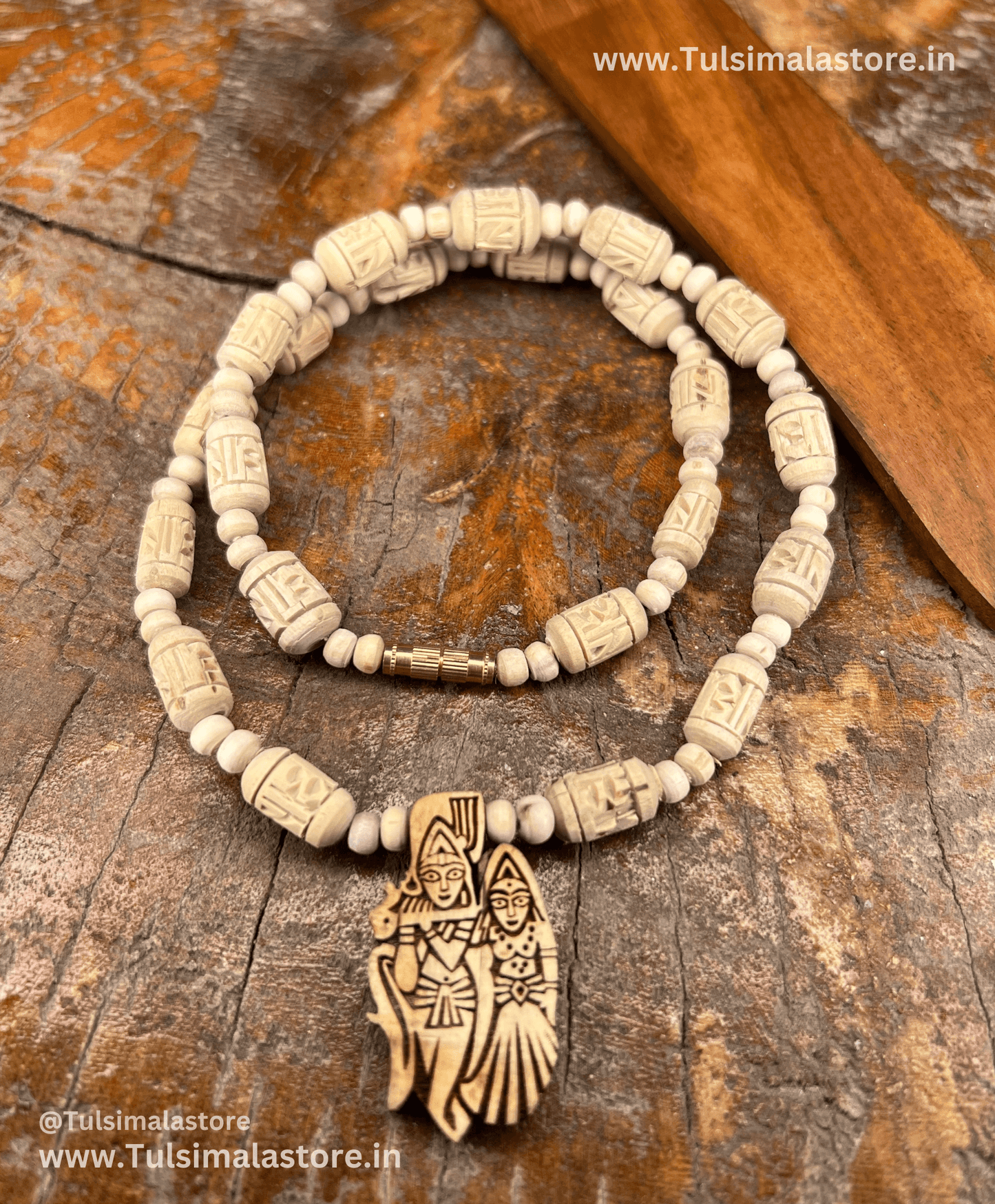 Radha krishna locket & Radha Name Handmade beads Kanthi Mala (18inch