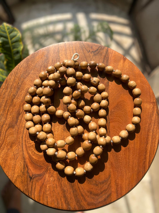 Big Size Beads Brown Japa Mala 13,14mm Beads Size (Brown Coloured by Original Ghee)