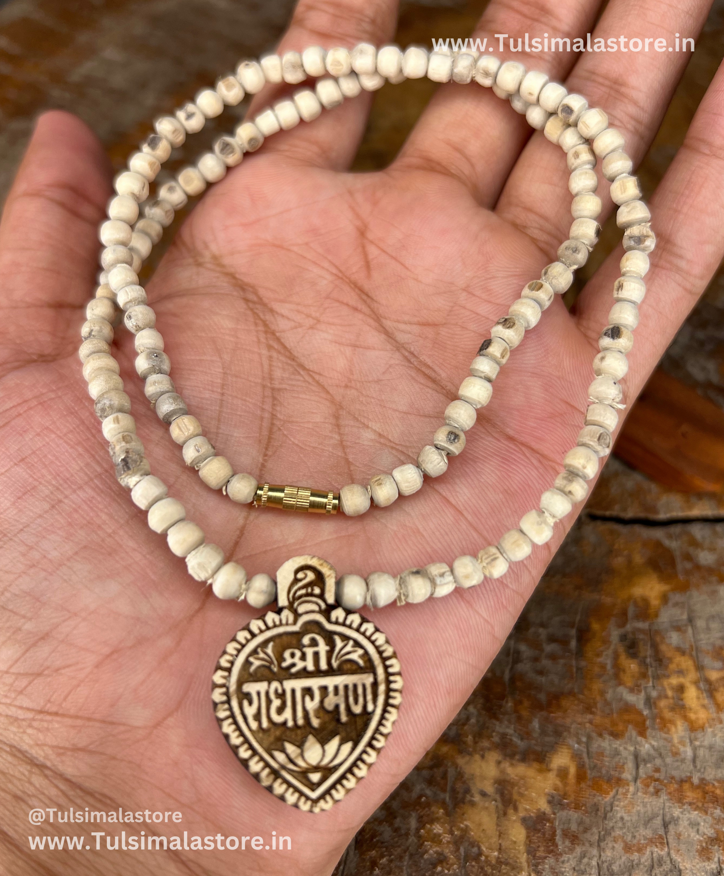 Shri RadhaRaman Tulsi Locket & Round Tulsi Beads Kanthi