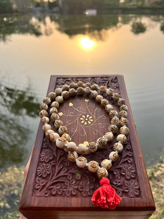 54+1 Tulsi Beads Radha Name Orginal Tulsi Japa Mala