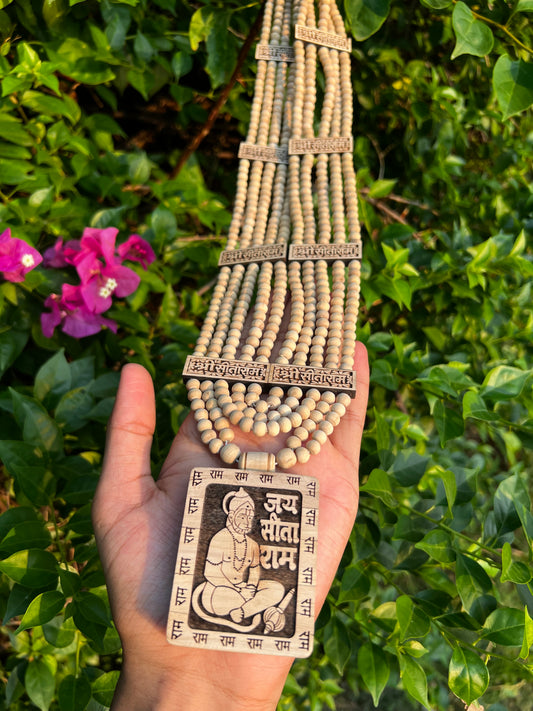 Tulsi Panch Mala with Shri Hanuman ji Tulsi Locket | Original Tulsi Mala from Vrindavan