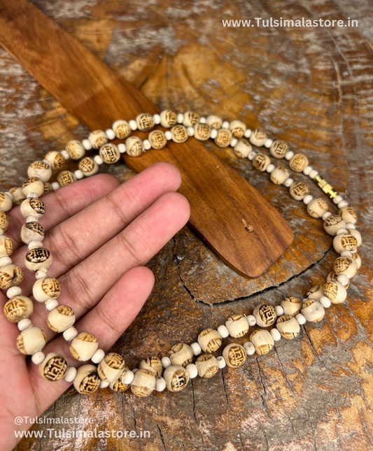 2 Round Radha & Round Beads Kanthi Mala Original Tulsi Vrindavan