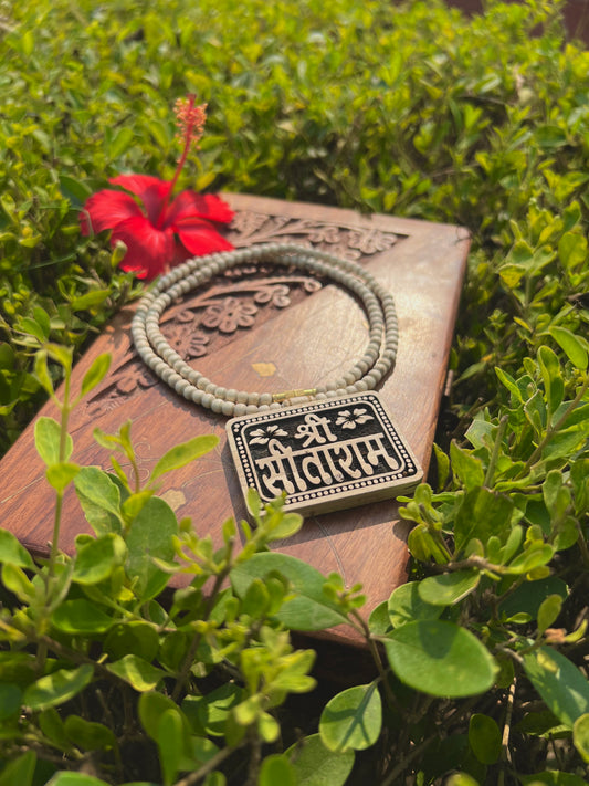 Shri Sitaram Tulsi Locket Mala – Original Tulsi Beads & Locket Made in Vrindavan