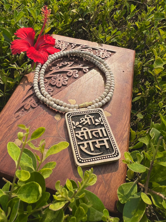 Buy Shri Sitaram Tulsi Locket Mala handcrafted in Vrindavan.