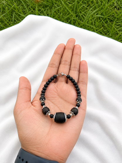 Tulsi Hand Bracelet With German Silver Caps