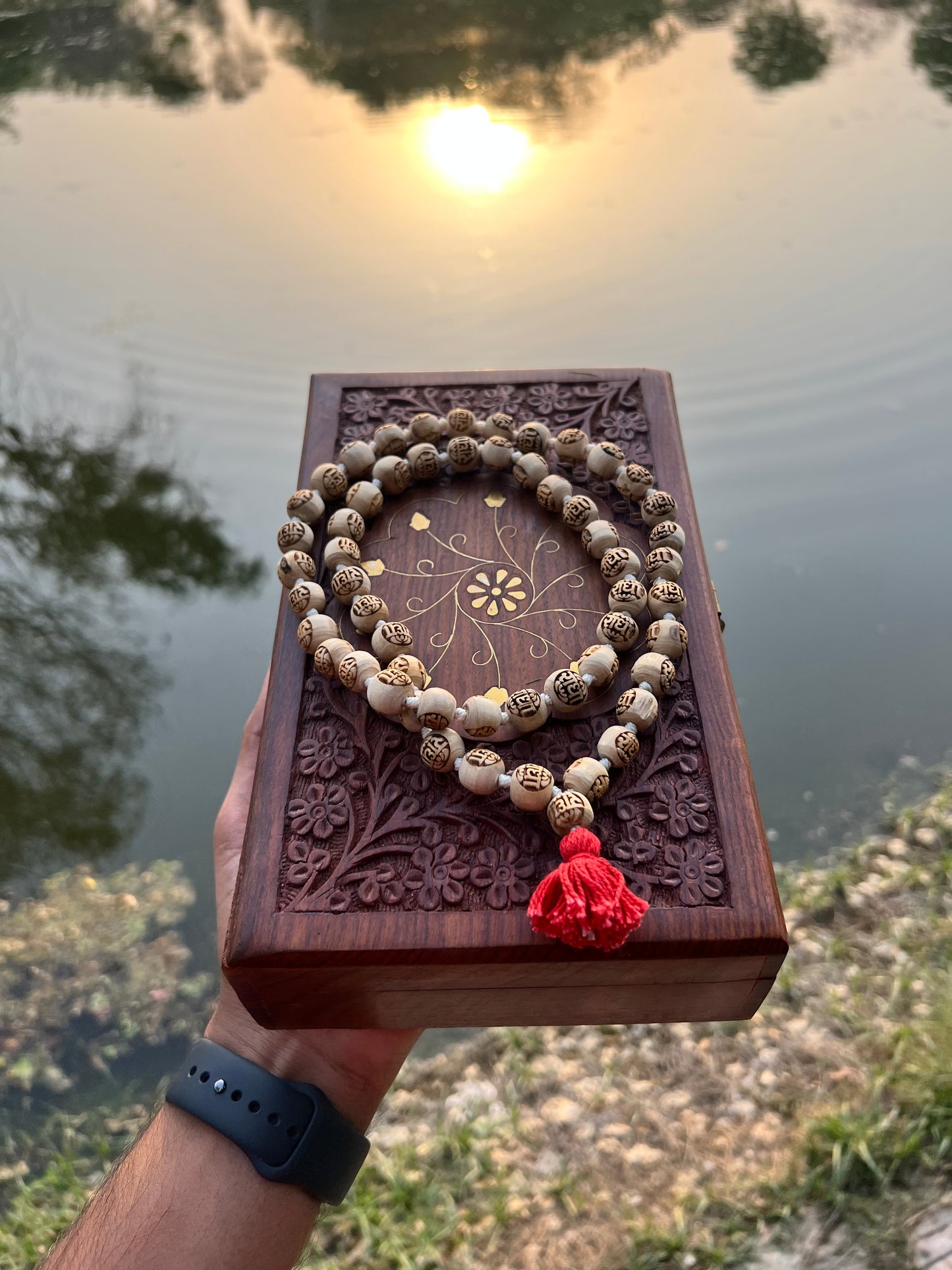 54+1 Tulsi Beads Radha Name Orginal Tulsi Japa Mala