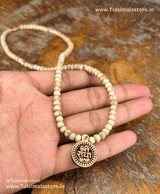 Radha Name locket & Round Beads Tulsi Mala