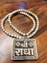 Shree Radha Tulsi Locket Big Size Round Beads Tulsi Mala