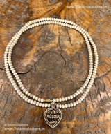 Radheshyam Name Locket  2 Round Kanthi Mala Round Tulsi Beads & Locket also Made By Tulsi