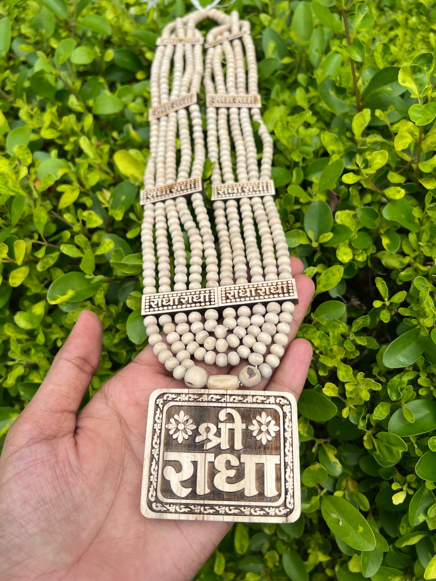 Tulsi Panch Mala with Tulsi Shri Radha Locket | Original Tulsi Mala from Vrindavan