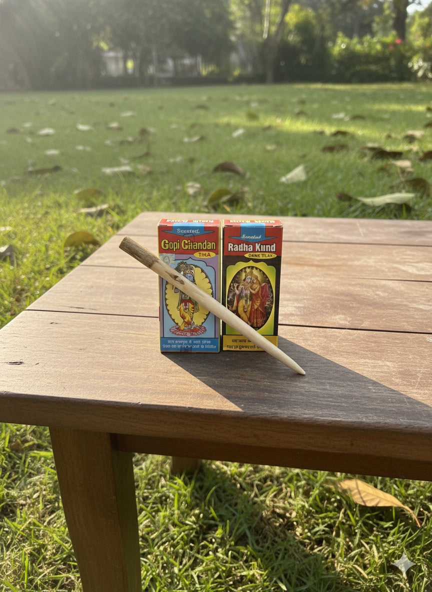 🌿 Tulsi Tilak Stick + Gopi Chandan + Black Radhakund Chandan (Divine Tilak Combo)