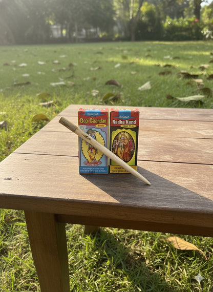 🌿 Tulsi Tilak Stick + Gopi Chandan + Black Radhakund Chandan (Divine Tilak Combo)