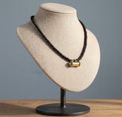 Kavacha with Black Tulsi Kanthi Mala Panchaloha Pendant