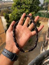 Black Radha Name Handcrafted Tulsi Beads Kanthi Mala