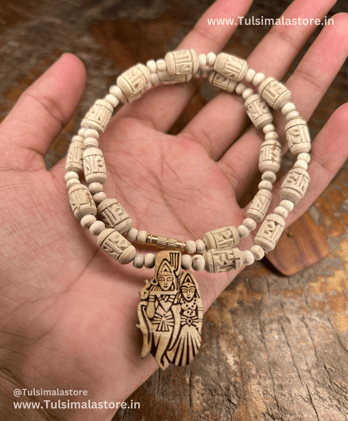 Radha krishna locket & Radha Name Handmade beads Kanthi Mala (18inch