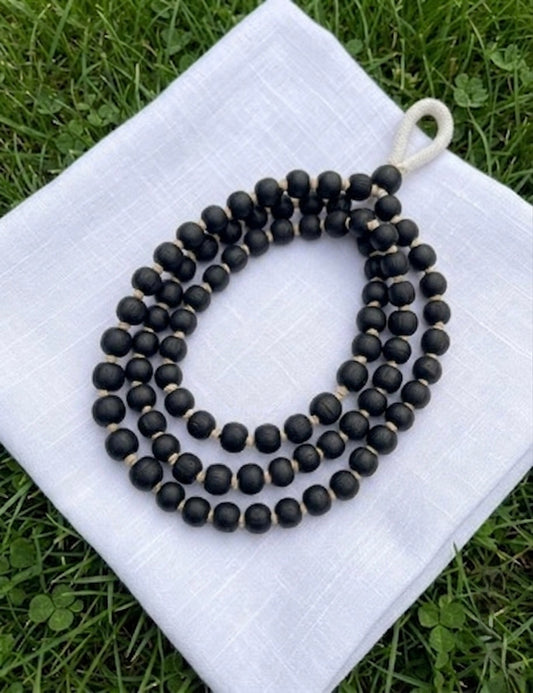 Black Tulsi Beads 108+1 Original Tulsi Japa Mala 13,14mm Name Japa Mala Ghee dip Black
