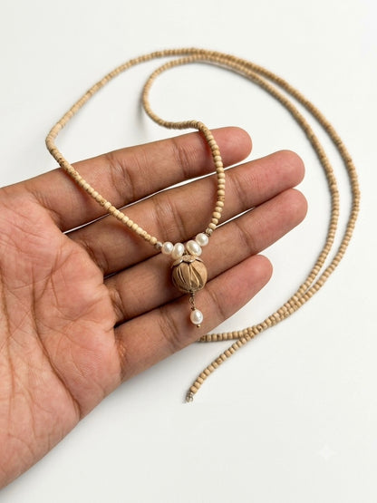 Lotus Tulsi Locket Small Beads Kanthi Mala